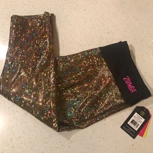 Gold Zumba Capri Pants size XL